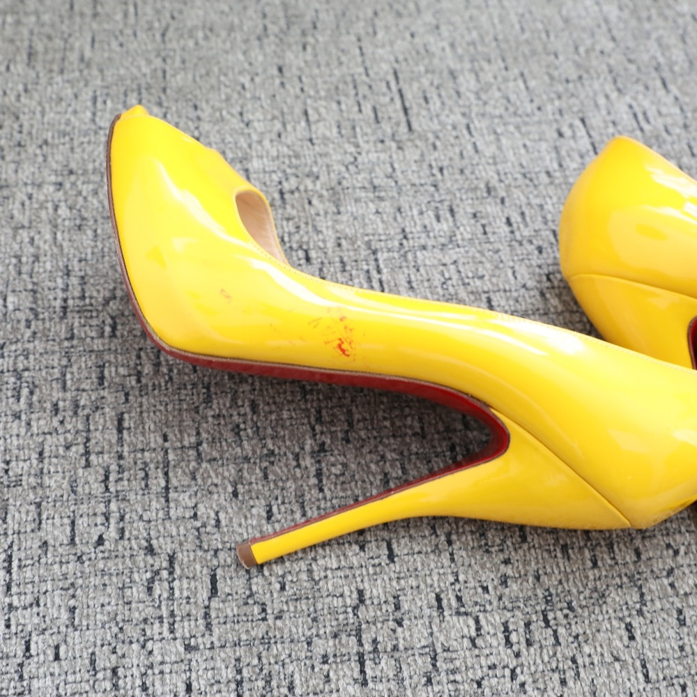 Christian Louboutin Titi 120 Canary Yellow 37.5 - Picture 4 of 4